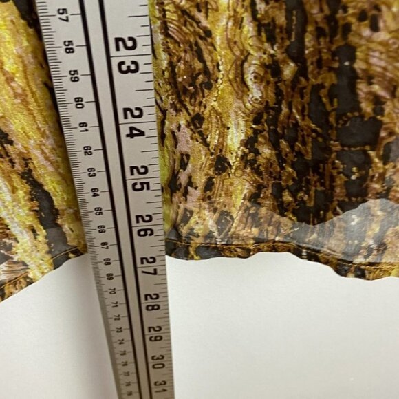ANTHROPOLOGIE Love Sam Silk and Leather Bohemian Printed Brown Yellow Black S - Picture 13 of 14
